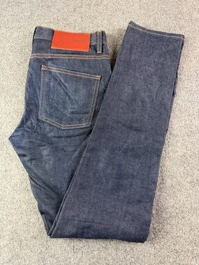 Naked & Famous Super Guy 11 Oz Stretch Selvedge Button Fly Men Jeans 31x35 Blue